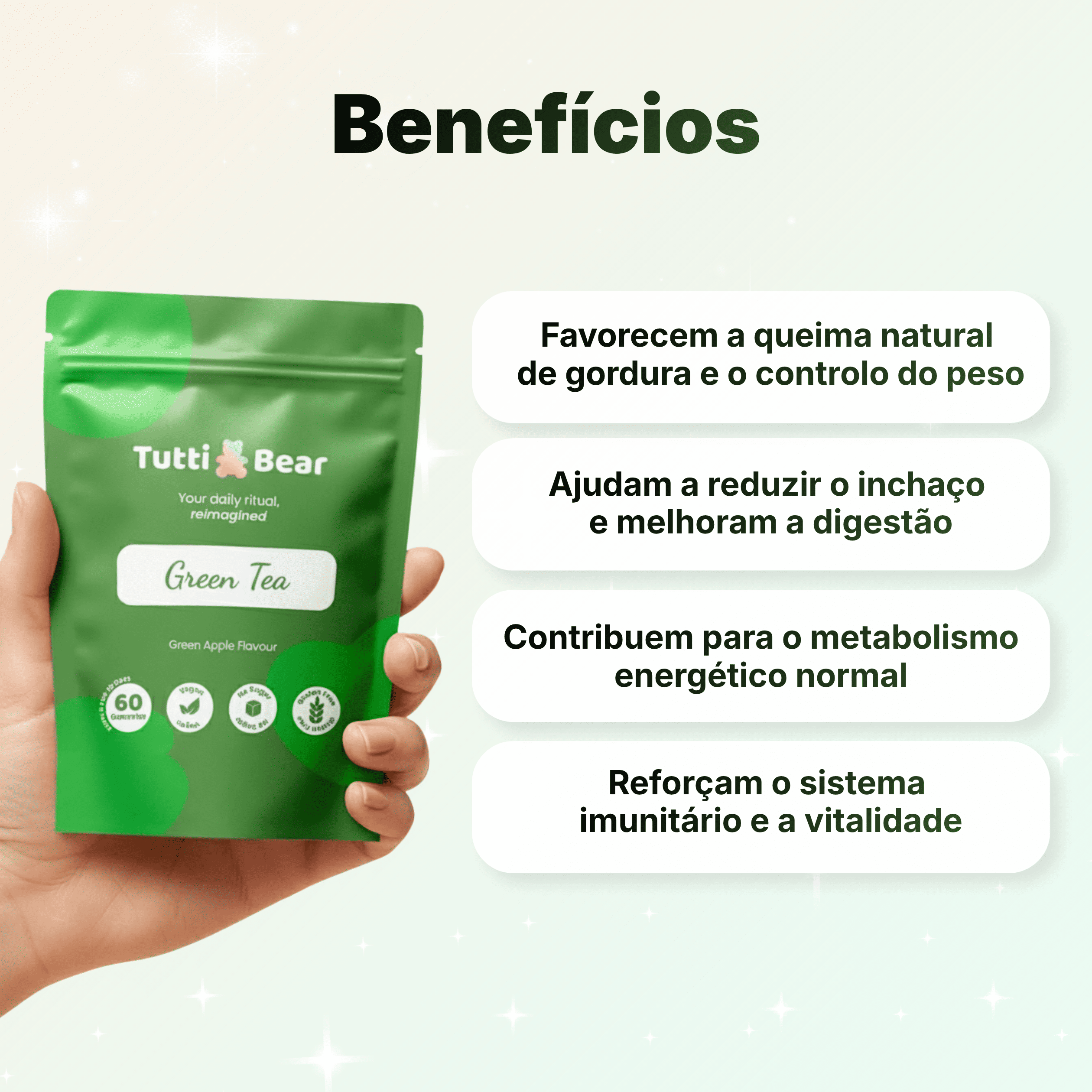 Gomas para o Metabolismo Ativo com Chá Verde