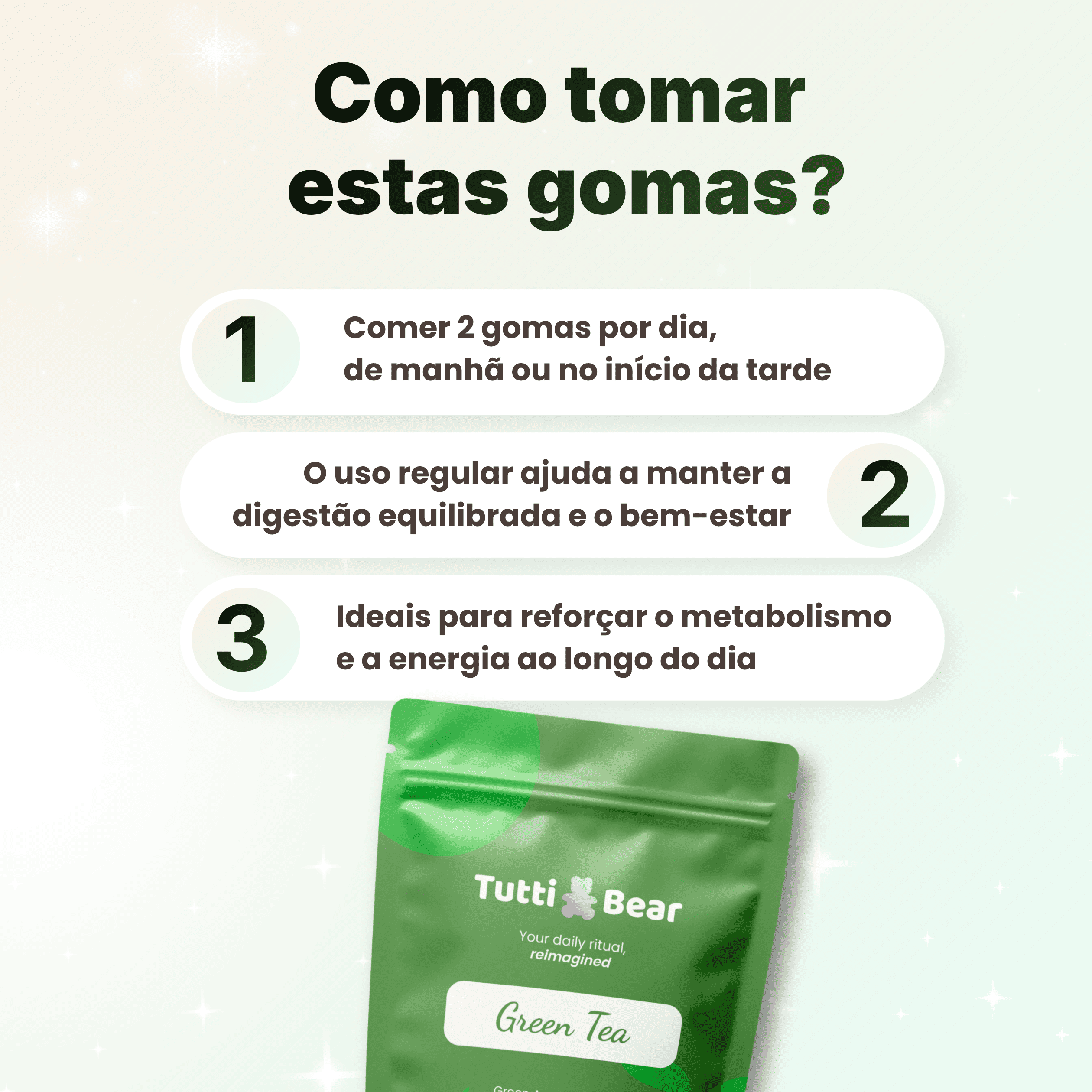 Gomas para o Metabolismo Ativo com Chá Verde