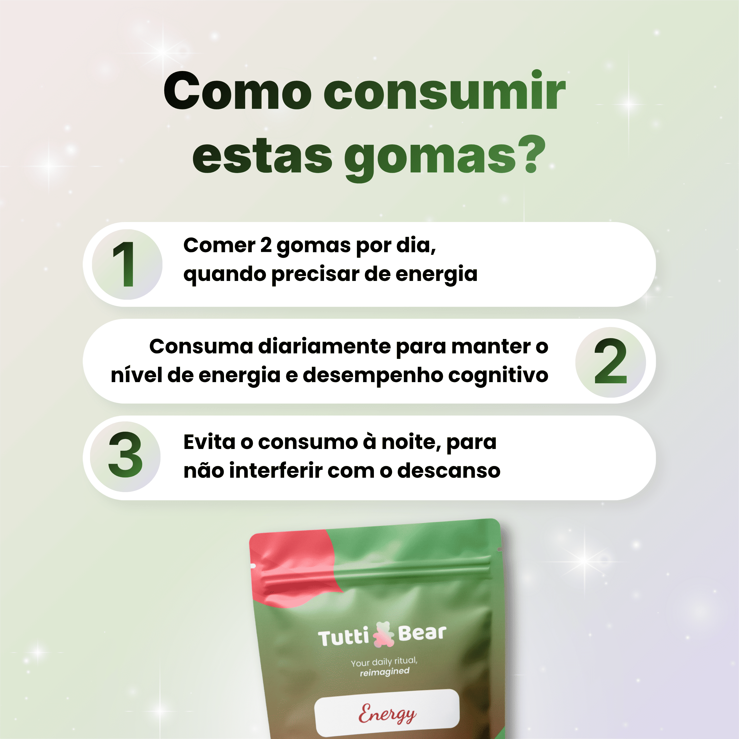 Gomas de Energia com Guaraná